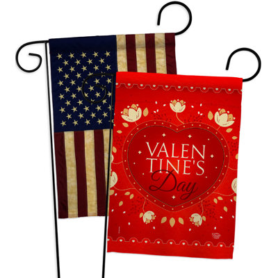 Double Sided 18.5'' H x 13'' W Polyester Valentine's Day Garden Flag