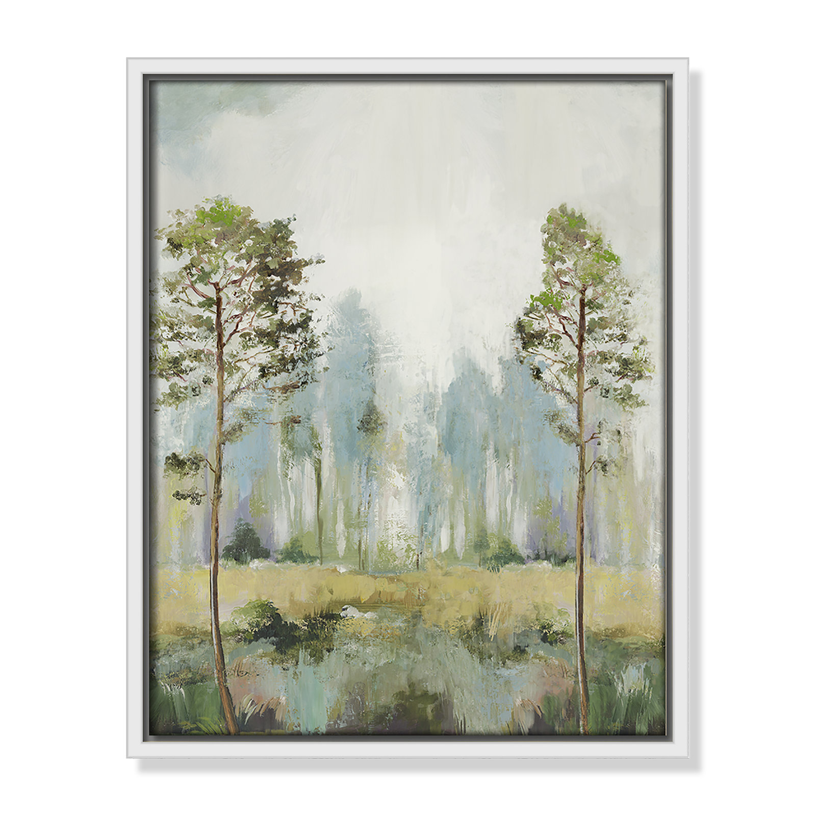 Teton "Tall Green Trees II" Print by Allison Pearce, 15.5" H x 12.5" W, White