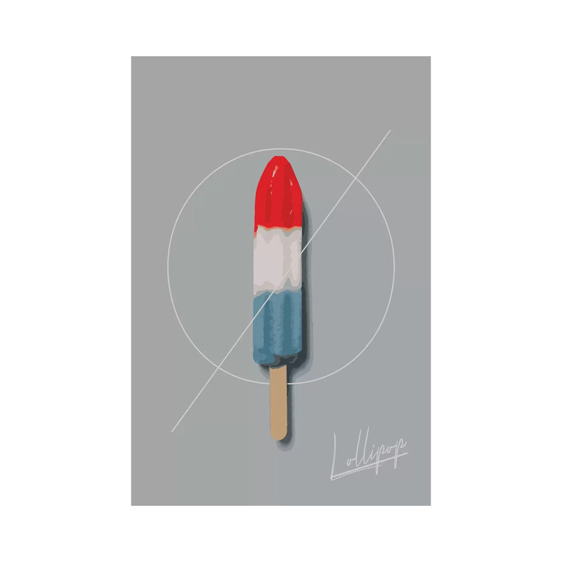Lollipop Summer - impression d'art graphique, Toile tendue, H 26 po x l 18 po x 1,5 po, Pas de tapis