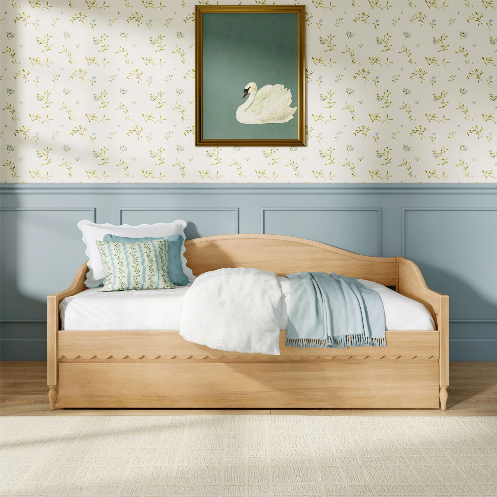 Charlotte Twin Day Bed with Trundle, Blonde