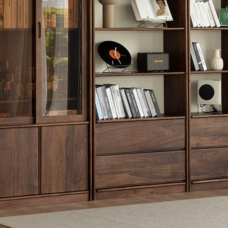 High quality black walnut solid wood bookcase