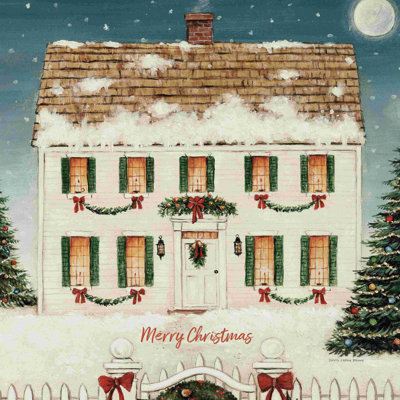 «Merry Lil House Sq Merry Christmas» par David Carter Brown - impression sur toile tendue