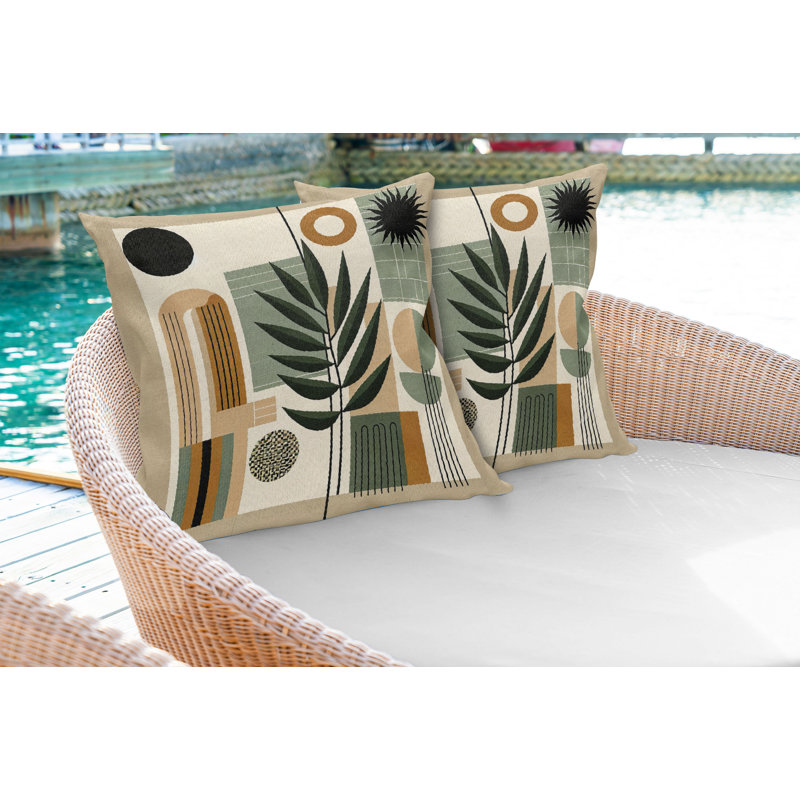 Coussin décoratif réversible en tissu, Carré, H 18 po x l 18 po