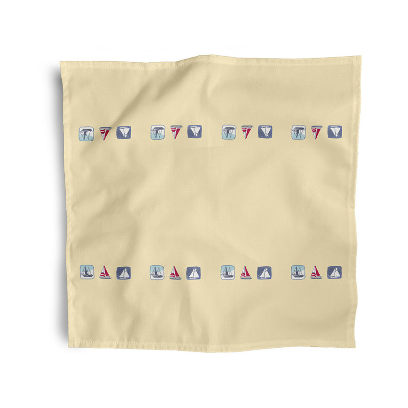 Hare Boat Trio Napkins, Yellow