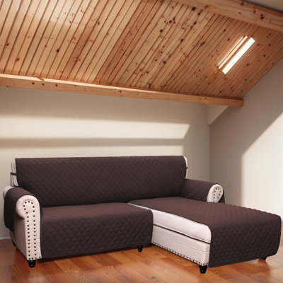 Housse de canapé réversible en forme de L - Housse de canapé modulaire Protection and Elegance