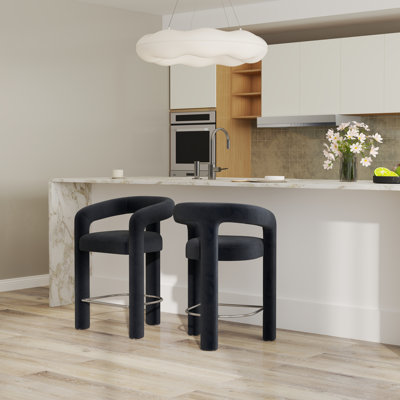 Chaise de baril de comptoir moderne avec accoudoirs et étriers pour îlots de cuisine, barres de bar et comptoirs d'une hauteur de 26,25 po