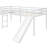 L-Shaped Twin Loft Bed with Slide and Ladder, White Wood Play Loft Bed for Kids, Space-Saving Corner Loft Bed