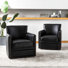 Sandra 29'' Wide Genuine Leather Swivel Chair (Set Of 2)