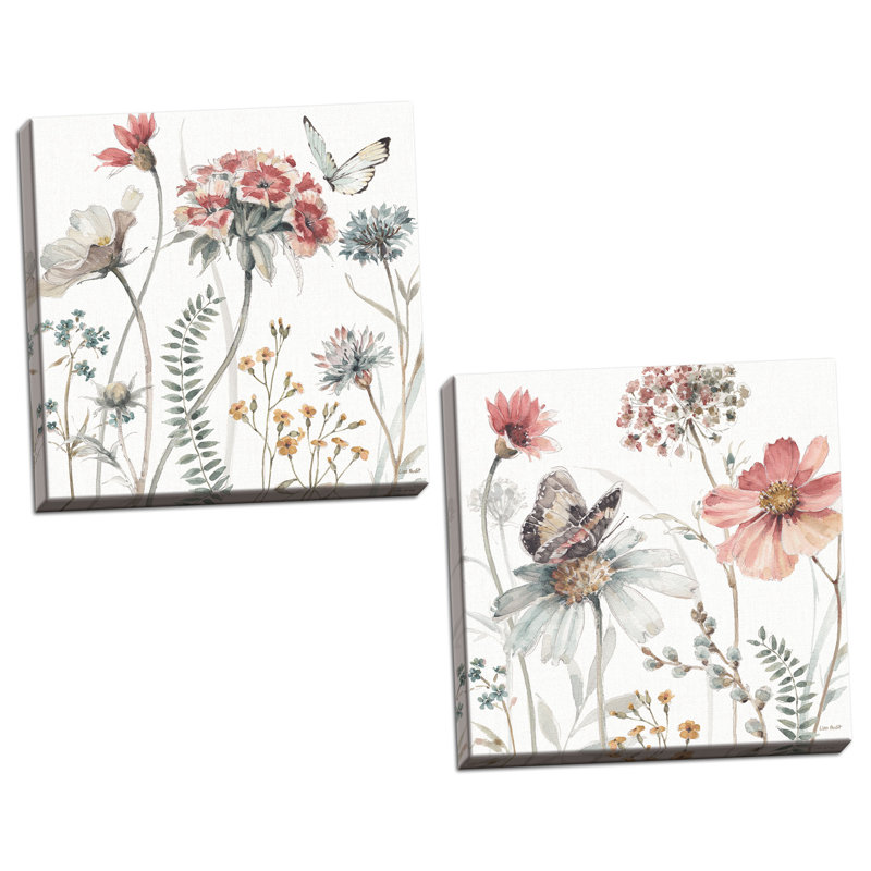 A Country Weekend II & III by Lisa Audit - 2 Piece Set, Wrapped Canvas, 12" H x 12" W x 0.75" D