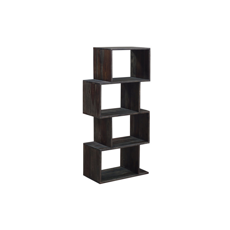Bibliothèque géométrique en bois massif Gaugain, (4 tablettes) H 47,5 po x l 21,6 po x P 11,8 po