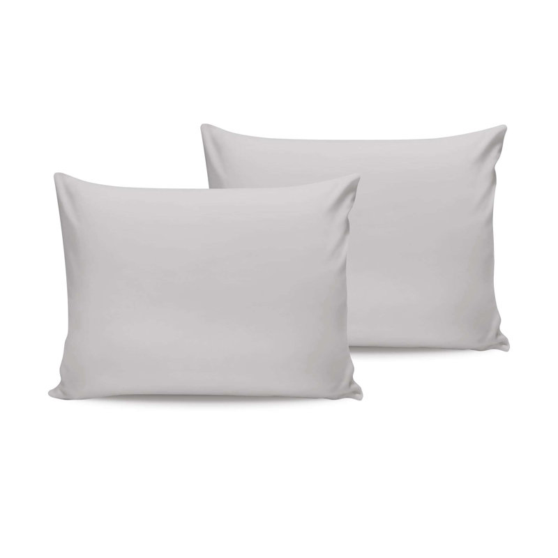 Luxurious Satin Pillowcase Set (2 Pieces), Light Grey, 19.7 x 27.6 inches | 100% Cotton Satin, 210 Thread Count, Envelope Closure | Machine Washable, Soft & Breathable for Ultimate Comfort and Beauty Sleep