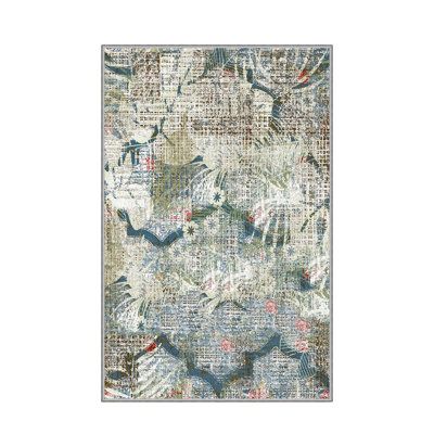 Premium Woven Carpet, 2.6 x 4.0 Feet | 100% Polyester, Antibacterial, Non-Slip Underside | 3D Digital Printing, Machine Washable, Pile Height: 0.04 in | Ideal for Living Room, Bedroom, and Home Decor