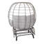 Fauteuil oscillant double avec coussins décoratifs - gris