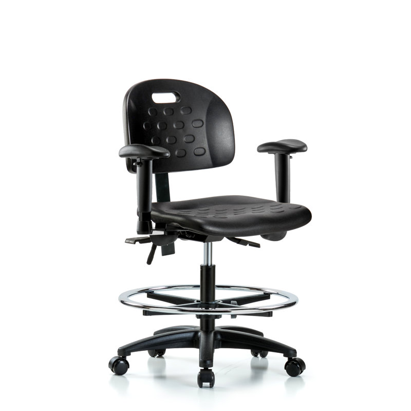 Alexandra Drafting Chair, Glides, Included, Black