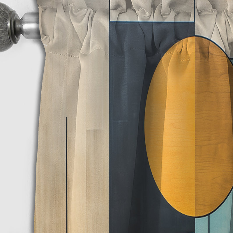 Serendipity Abstract Mid-Century Geometrics - Rideau occultant abstrait - 1 panneau, L 52 po x L 120 po