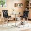Ensemble de salle à manger 3 pièces à hauteur de bar moderne avec plateau en verre et tabourets de bar capitonnés en cristal pour îlot de cuisine