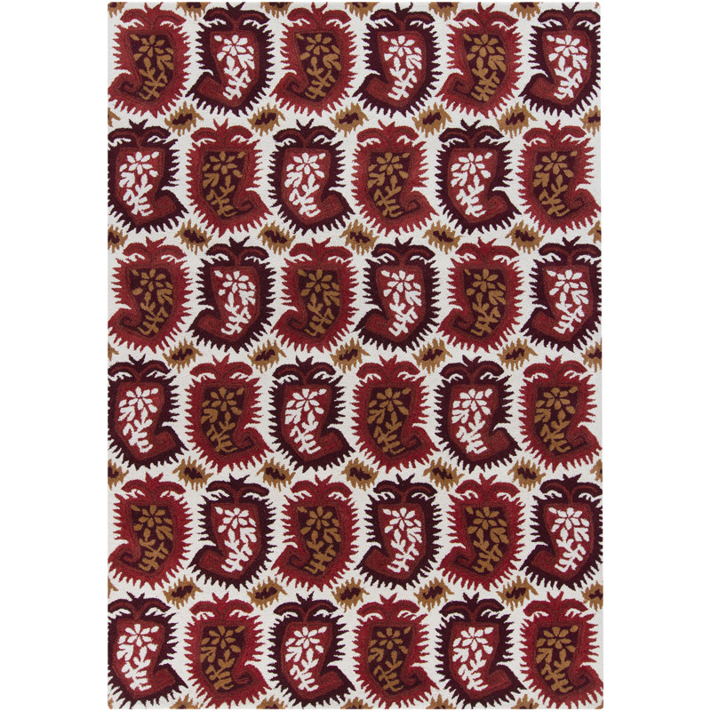 Tapis d'intérieur en laine Plyler, Rectangle 7 pi x 10 pi