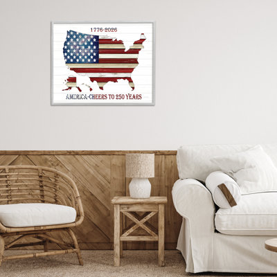 America 250 Year Celebration Framed Giclee, design by Cindy Jacobs
