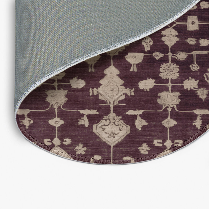 Tapis gris intérieur et extérieur surteint, Rond 5 pi