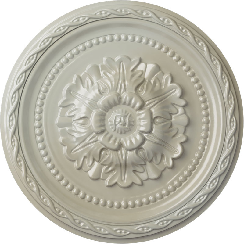 Médaillon de plafond H 11,5 po x l 11,5 po x P 1 po Palmetto, Bleu Flash