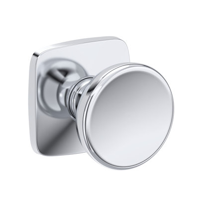 Solvang Half Dummy Knob with Soft Square Rose in Lifetime (PVD) Polished Brass