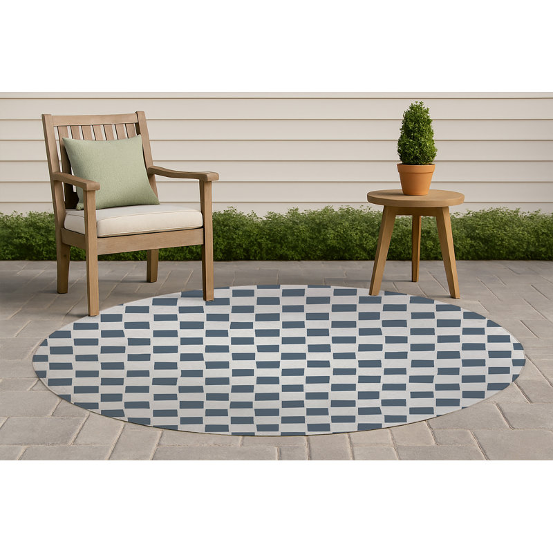 Tapis d'extérieur à carreaux antidérapant, Rond 5 pi