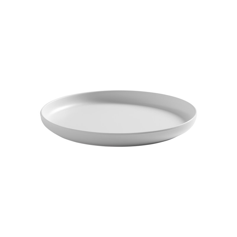White Round Melamine Coupe Dinner Plate, 7.5 Inches