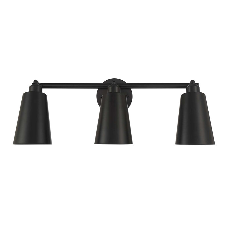 Éclairage pour meuble-lavabo 3 lumières Alvar, Matte Black, Matte Black