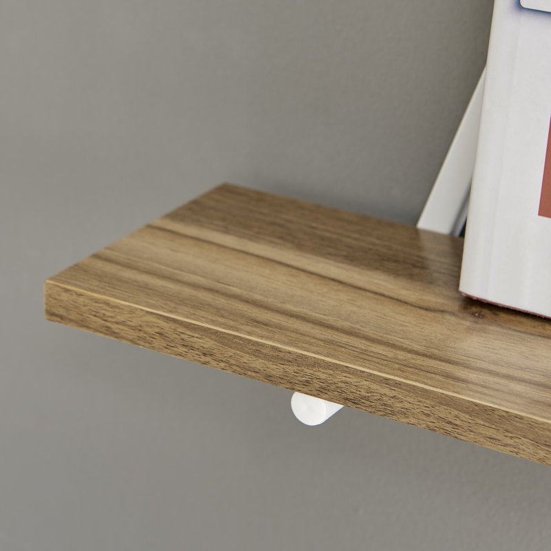 Clydean Floating Reversible Triangle Wall Shelves, White/Light Maple