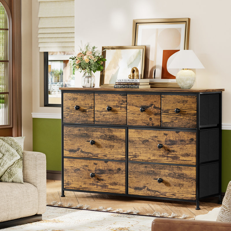 Ojaswi 8-Drawer Horizontal Storage Chest, Brown