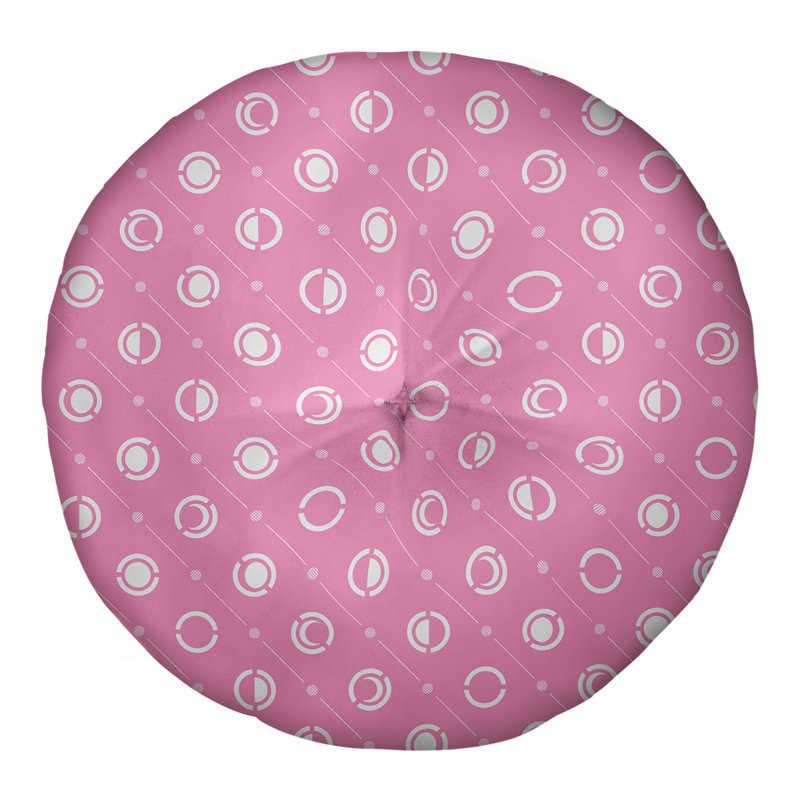Coussin de sol à phases de lune classiques, 26 po x 26 po, Rose