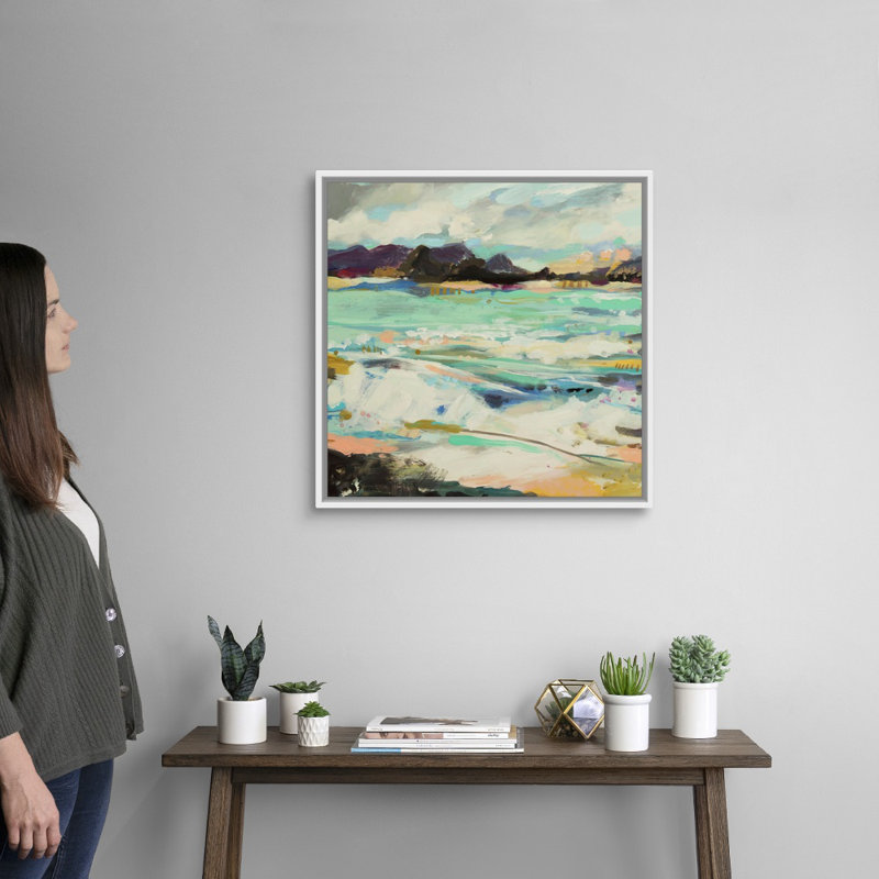 Surfscape VI par Karen Fields - reproduction d'art, Toile blanche encadrée, H 26 po x l 26 po x P 1,75 po