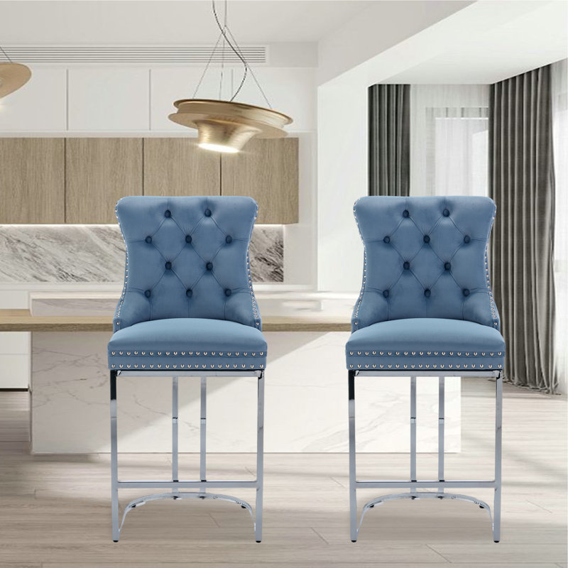 Tabouret de bar 26 po Jendayi, Bleu clair