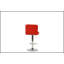 Tabouret de bar rouge à hauteur réglable avec siège rembourré, parfait pour les cuisines et les bars modernes, alliant confort et style.