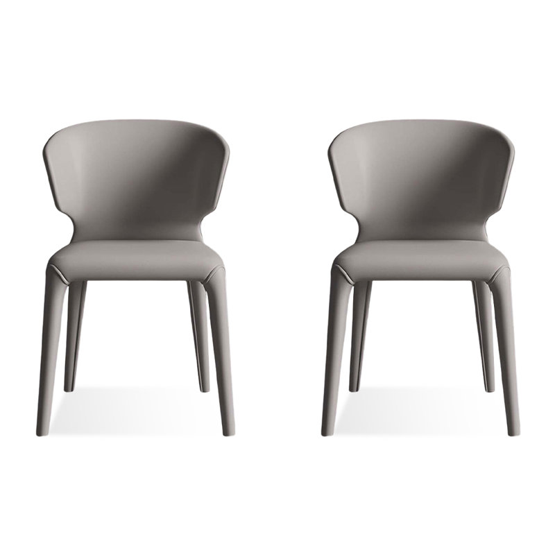 Chaise d'appoint moderne à dossier solide gris (ensemble de 2)