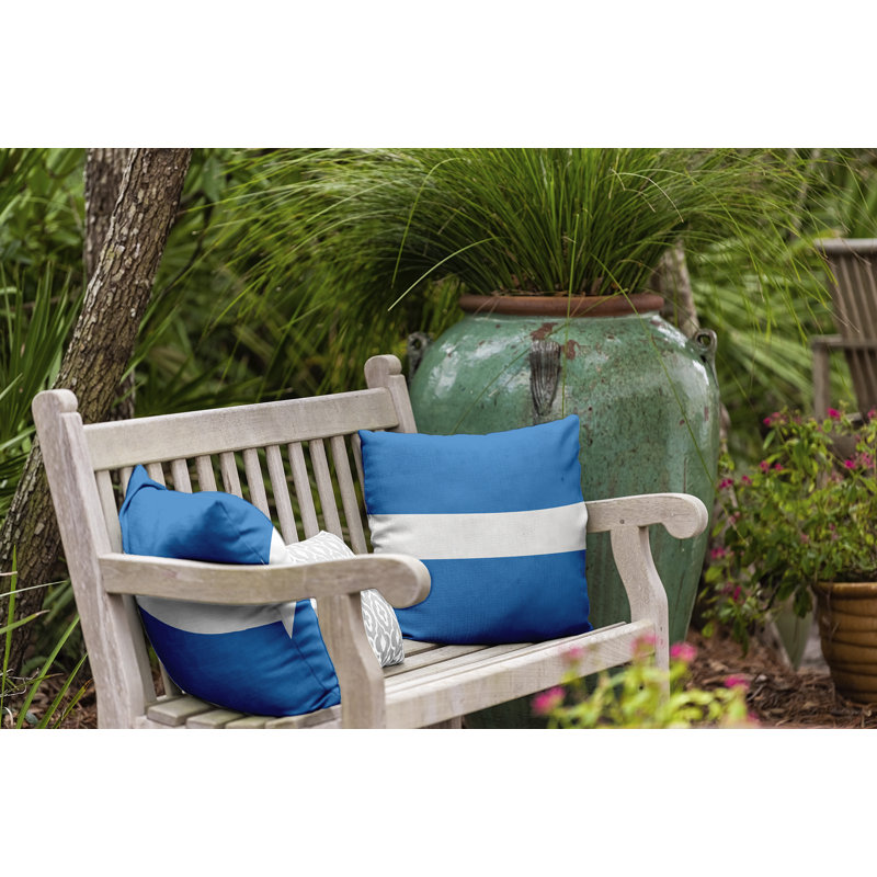Outdoor Reversible Throw Pillow, Azure, 20" x 20"