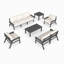 Ensemble de conversation de patio en PEHD pour 7 personnes avec coussins, ensemble de canapé de patio toutes saisons, ensemble de conversation extérieur-1408171913-1408171918-1408171919