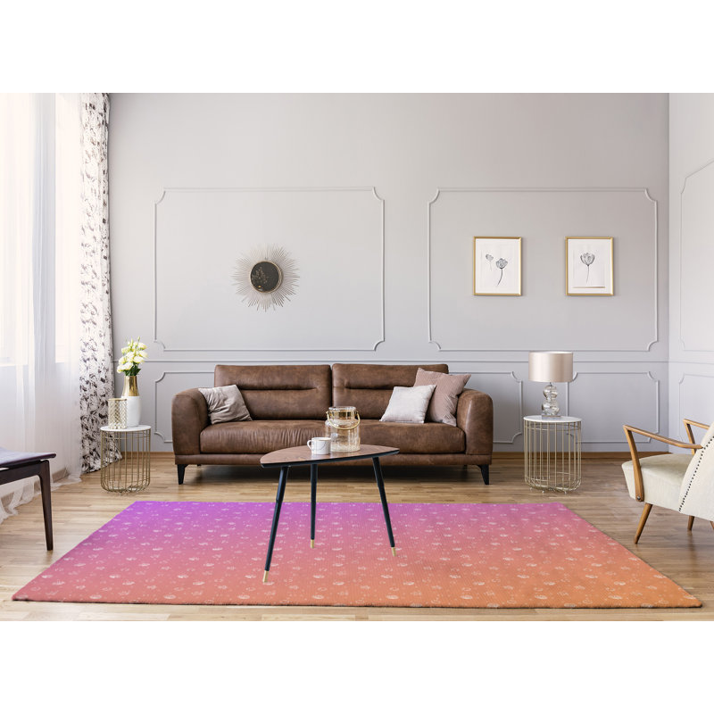 Tapis de zone rouge/orange coquillage, Rectangle 9 pi x 12 pi