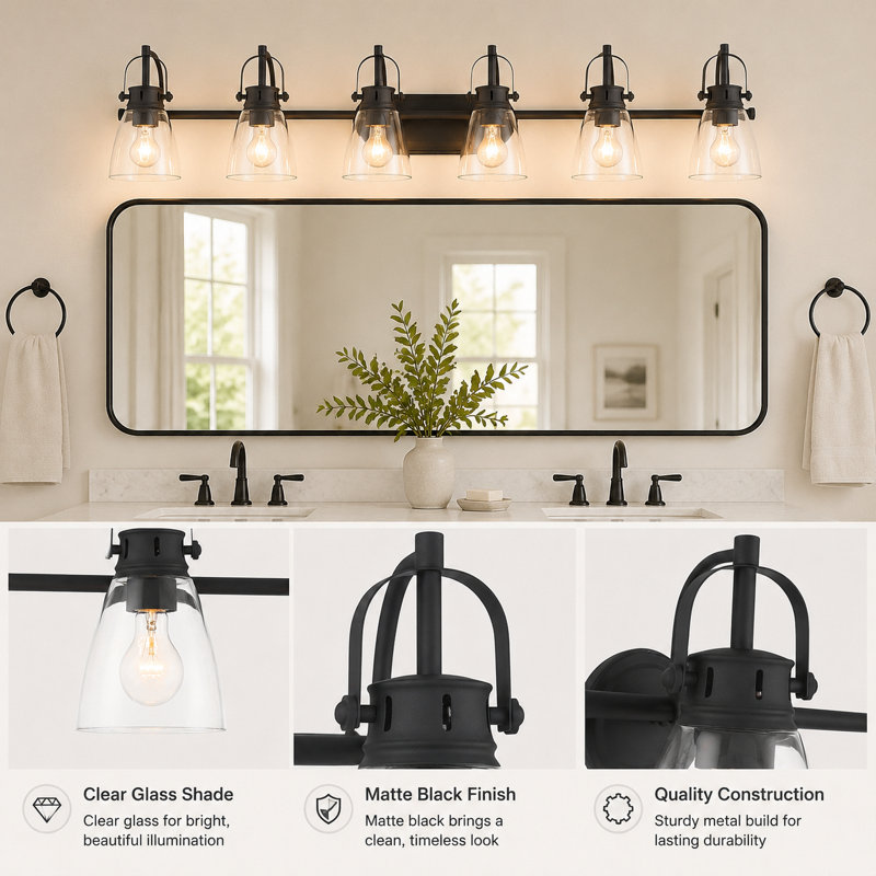 Careul 6 - Light Dimmable Vanity Light, Matte Black