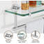 Porte-serviettes de salle de bain doré brossé avec tablette en verre trempé, organisateur de rangement mural pour porte-serviettes de salle de bain-131139113
