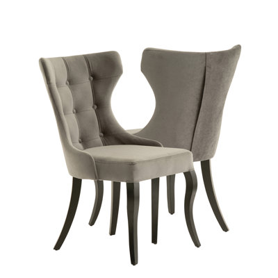 Tufted Upholstered Wing Back Side Chair