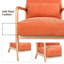 Fauteuil Mid-Century moderne, fauteuil d'appoint avec structure en bois massif et coussin lombaire amovible pour le salon, la chambre à coucher, le bureau