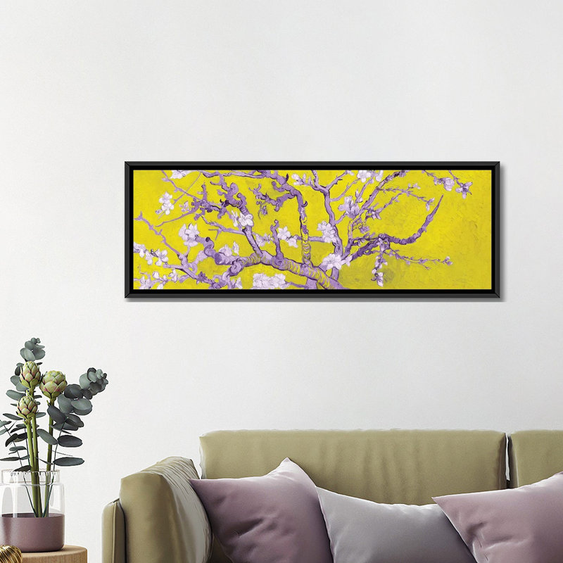 «Almond Blossom on Yellow» par Vincent Van Gogh, reproduction sur toile tendue sur châssis, H 16 po x l 48 po x P 1,5 po