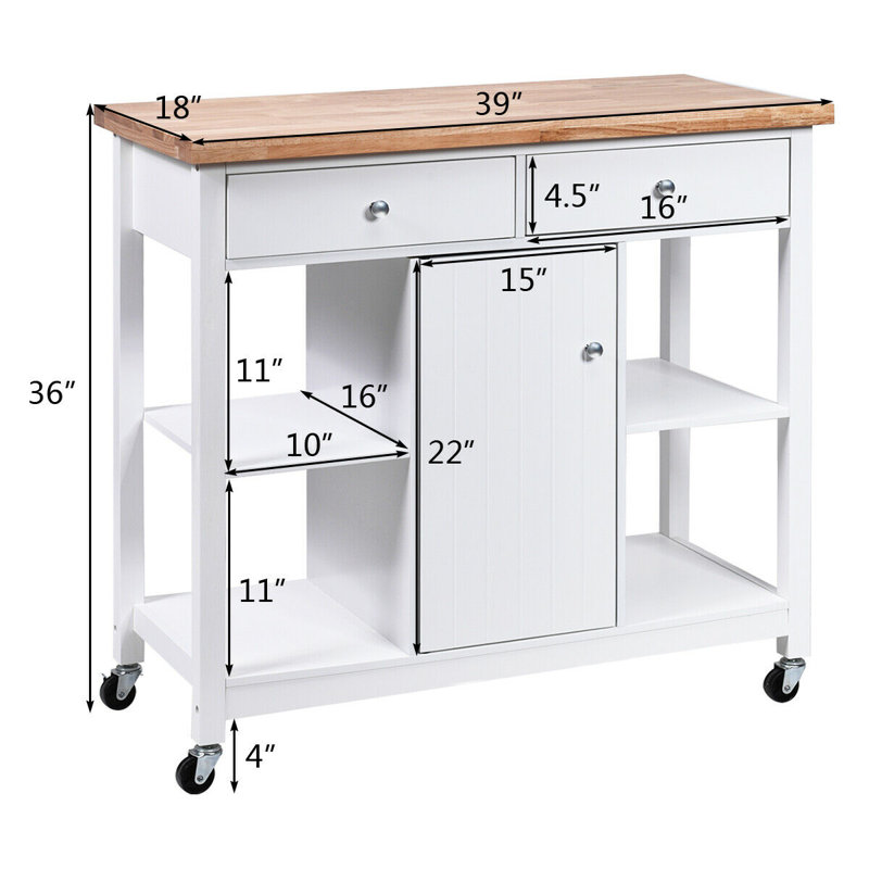 Chariot de cuisine Glyn, Blanc