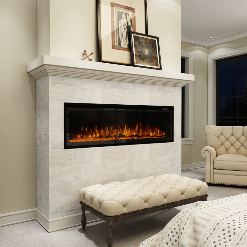 Ressington Recessed Wall-mounted Freestanding Electric Fireplace, 17.72" H x 60" W x 5.5" D