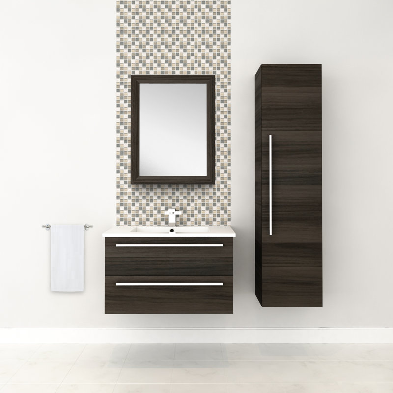 Silhouette 30" Single Sink Bathroom Vanity with Cultured Marble Top, Zambukka
