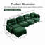 Canapé modulaire en chenille 4 places avec 2 coussins et repose-pieds-255783412