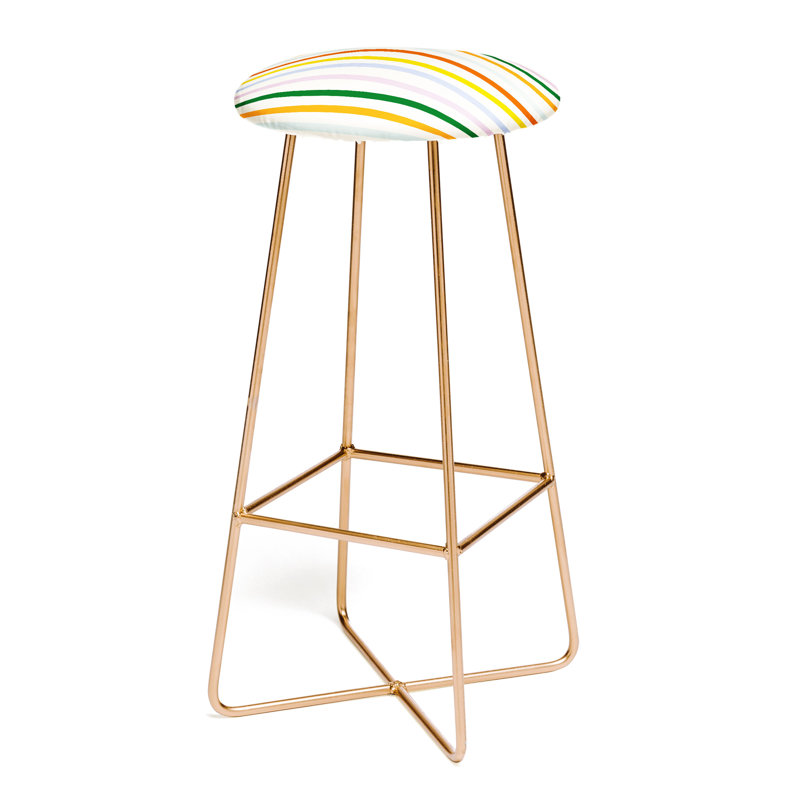 Difo Upholstered Counter Stool with Metal Frame, Gold