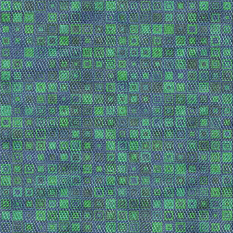 Tapis vert/rose à motifs, Carré 3 pi