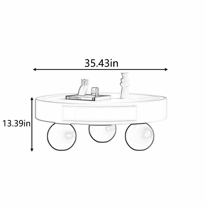 Table à thé ronde de style crème